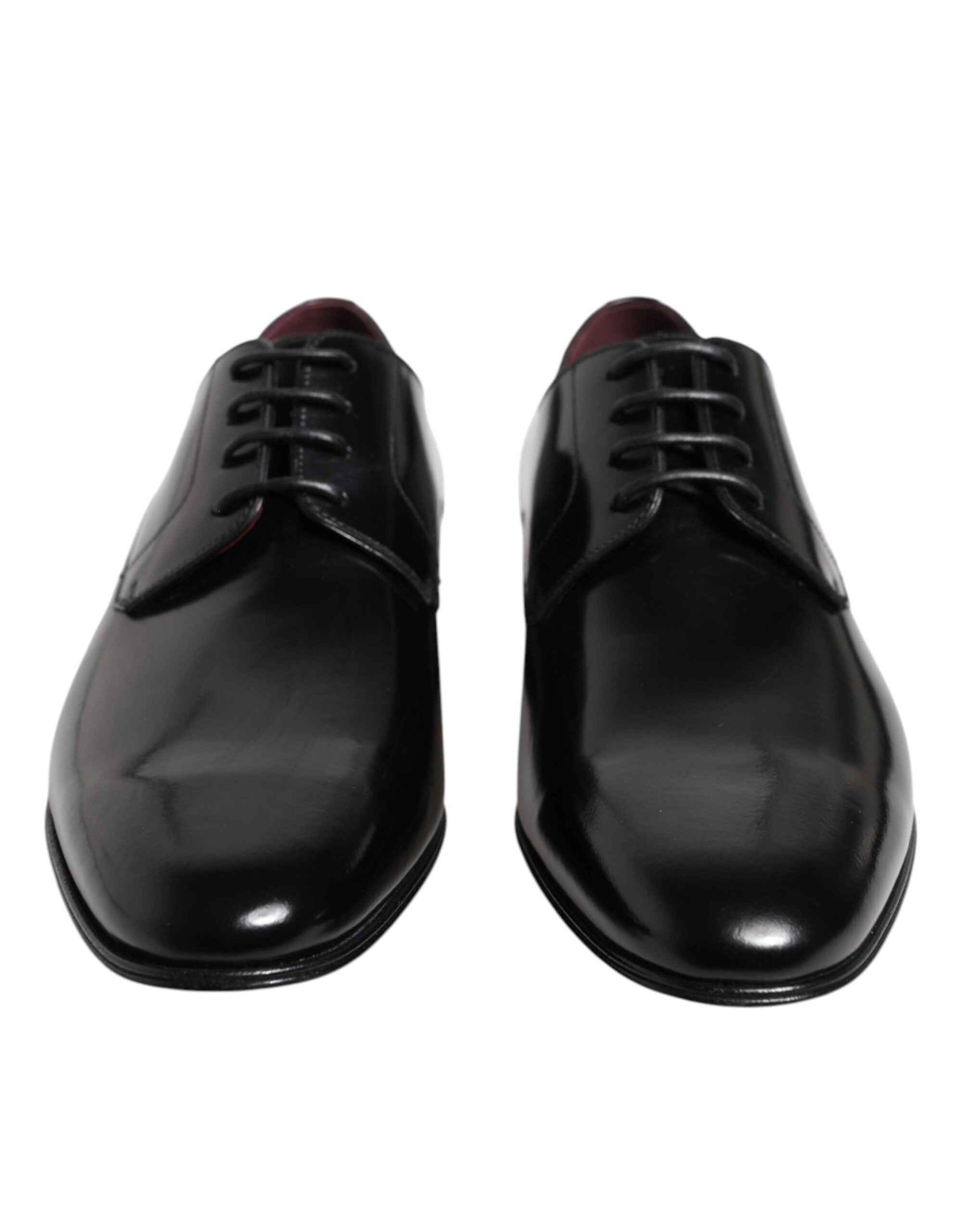 Dolce & Gabbana Men Dress Black Calfskin Leather Derby Shoes by Dolce & Gabbana