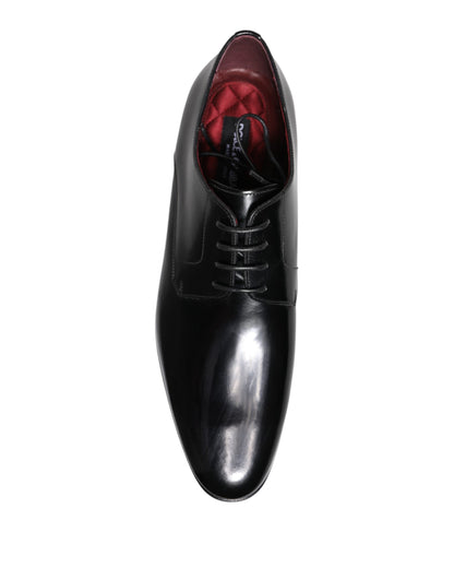 Dolce & Gabbana Men Dress Black Calfskin Leather Derby Shoes - from Dolce & Gabbana