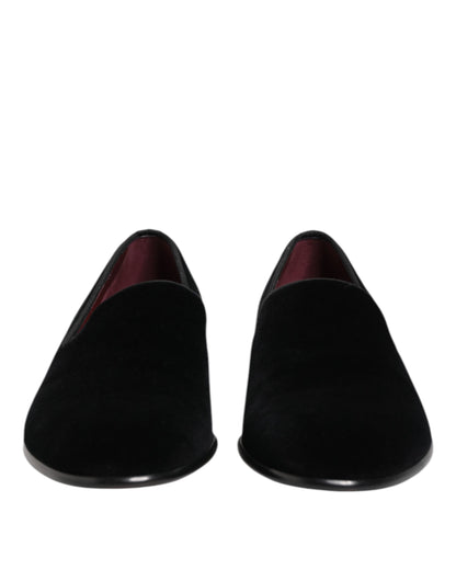 Dolce & Gabbana Black Velvet Slip On Men Loafers Formal Shoes - from Dolce & Gabbana