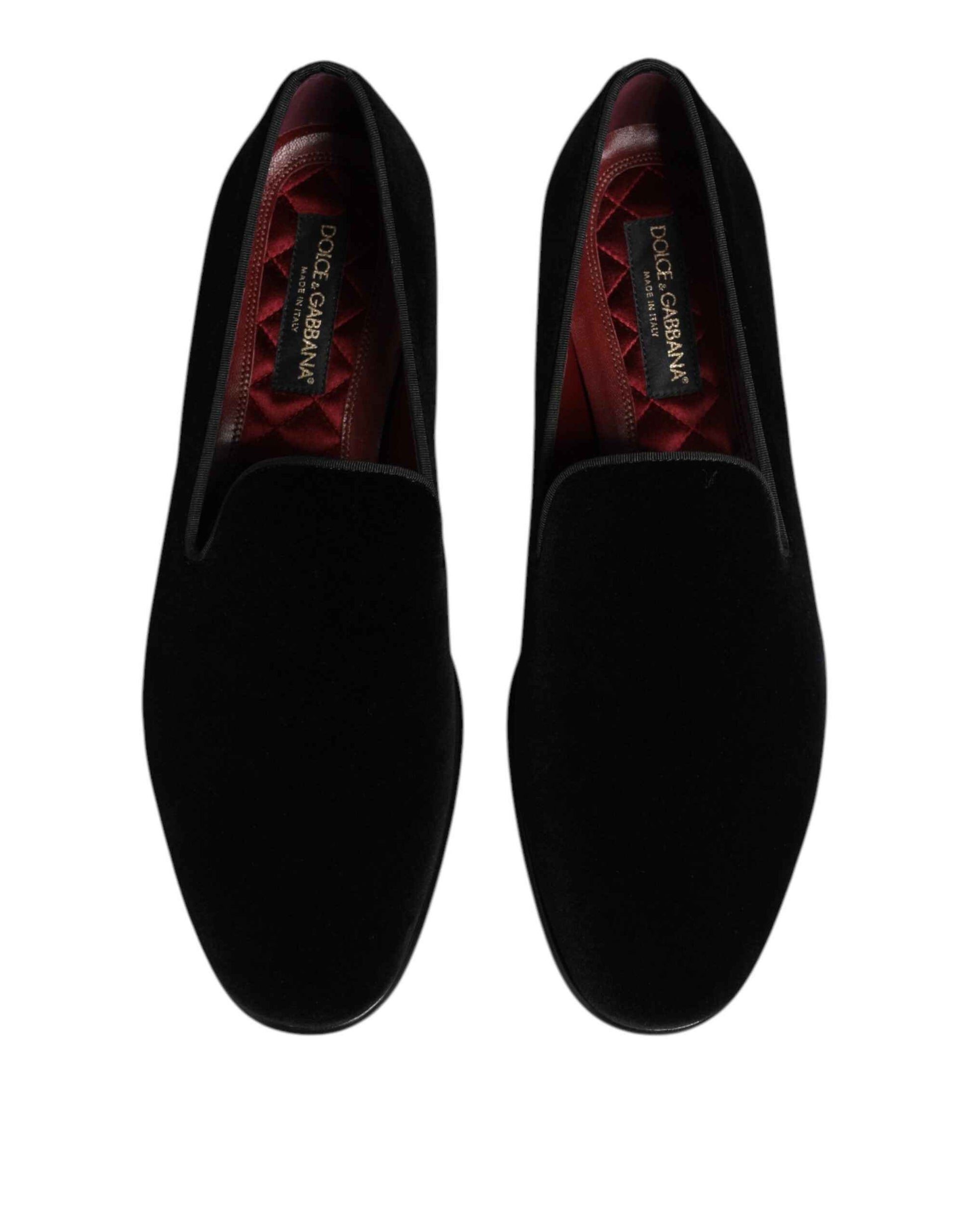 Dolce & Gabbana Black Velvet Slip On Men Loafers Formal Shoes by Dolce & Gabbana