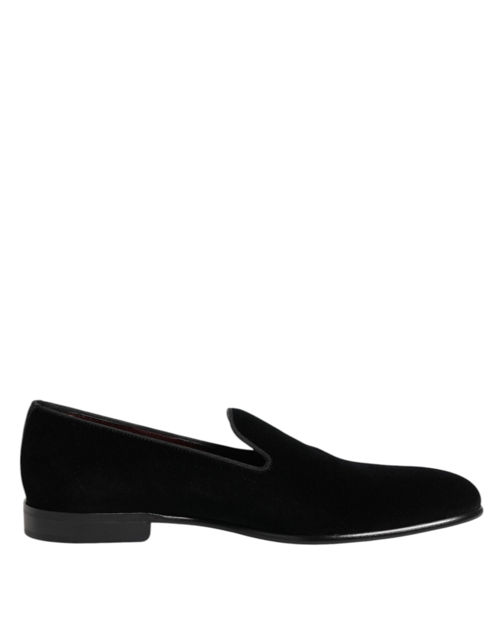 Dolce & Gabbana Black Velvet Slip On Men Loafers Formal Shoes - from Dolce & Gabbana