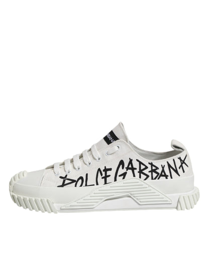 Dolce & Gabbana White Logo Graffiti Low Top Sneakers Shoes - from Dolce & Gabbana