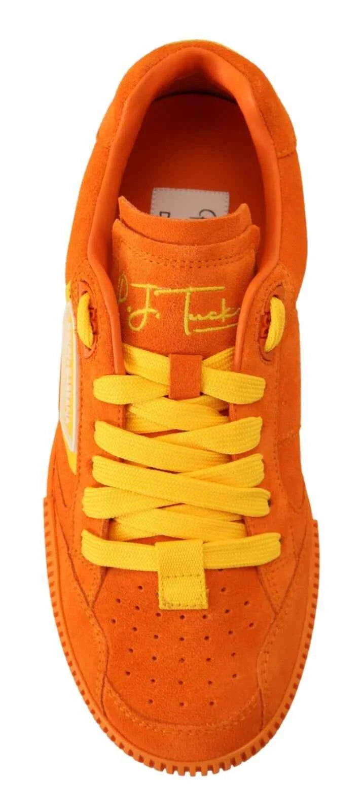 Dolce & Gabbana Orange Leather P.j. Tucker Men Sneakers Shoes by Dolce & Gabbana