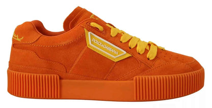 Dolce & Gabbana Orange Leather P.j. Tucker Men Sneakers Shoes by Dolce & Gabbana