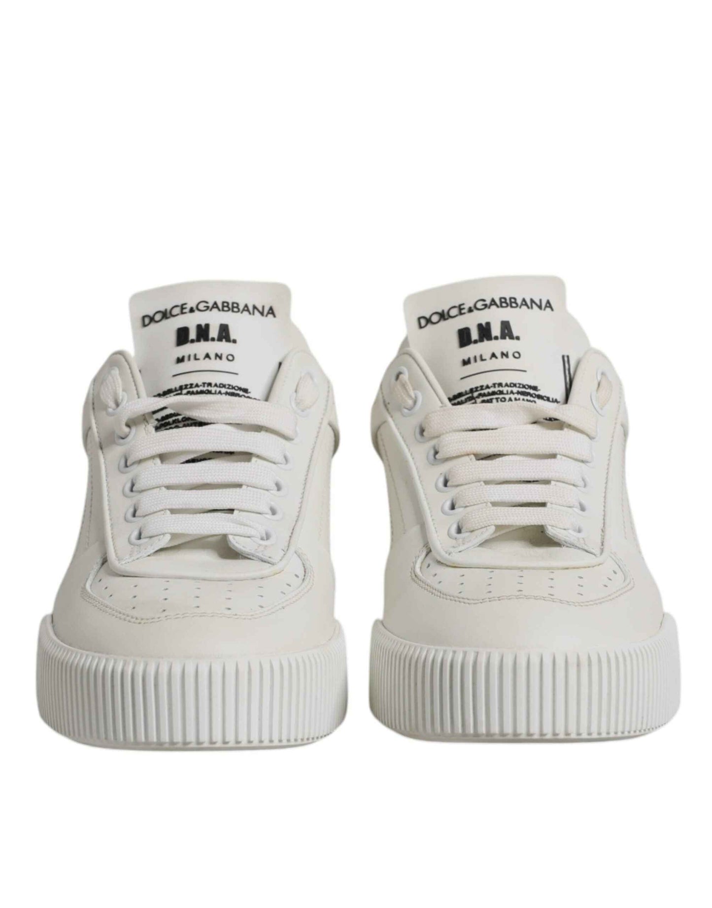 Dolce & Gabbana White Miami Leather Low Top Sneakers Shoes by Dolce & Gabbana