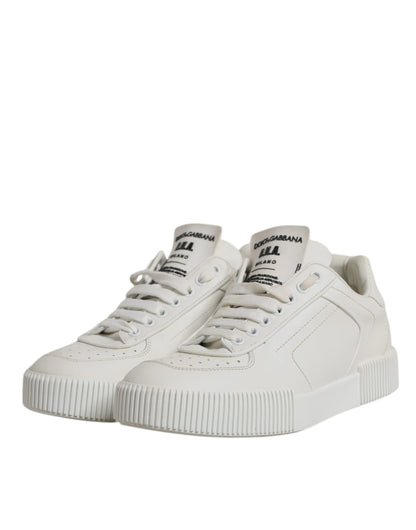Dolce & Gabbana White Miami Leather Low Top Sneakers Shoes - from Dolce & Gabbana