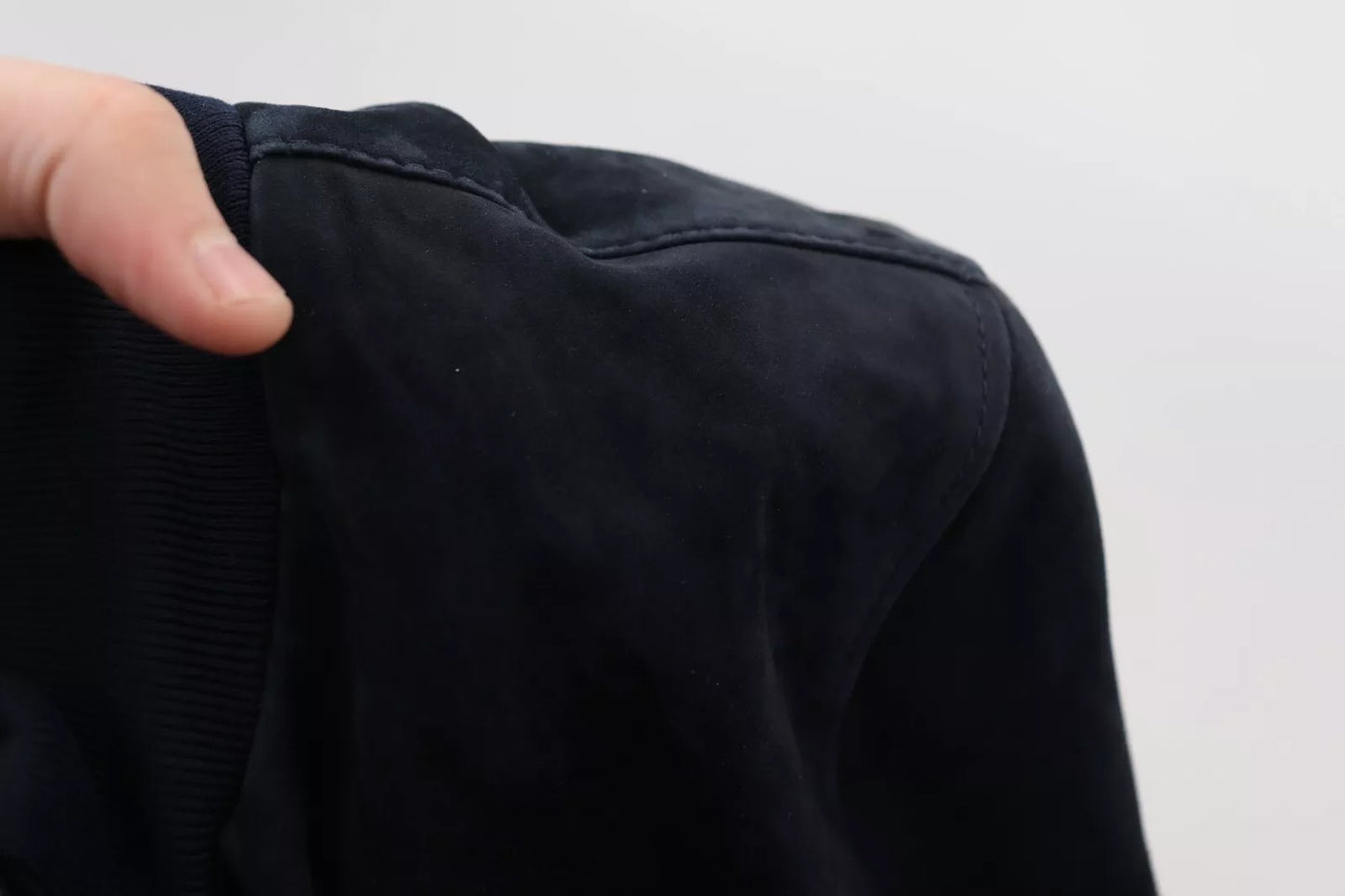 Dolce &amp; Gabbana Dark Blue Suede Lambskin Blouson Jacket