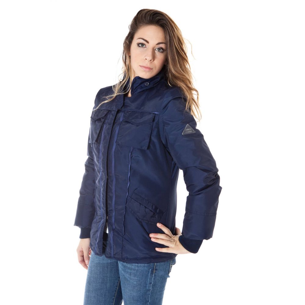 ENRICO COVERI Blue Nylon Jackets &amp; Coat