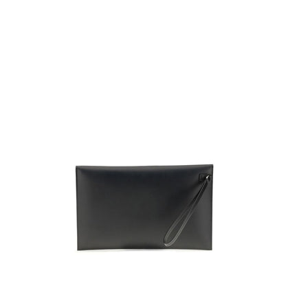 Fendi Large Squared FF Pouch Premium Leather Black Luxe