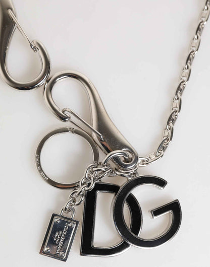 Dolce & Gabbana Silver DG Logo Key Holder Keychain Bag Charm Keyring by Dolce & Gabbana