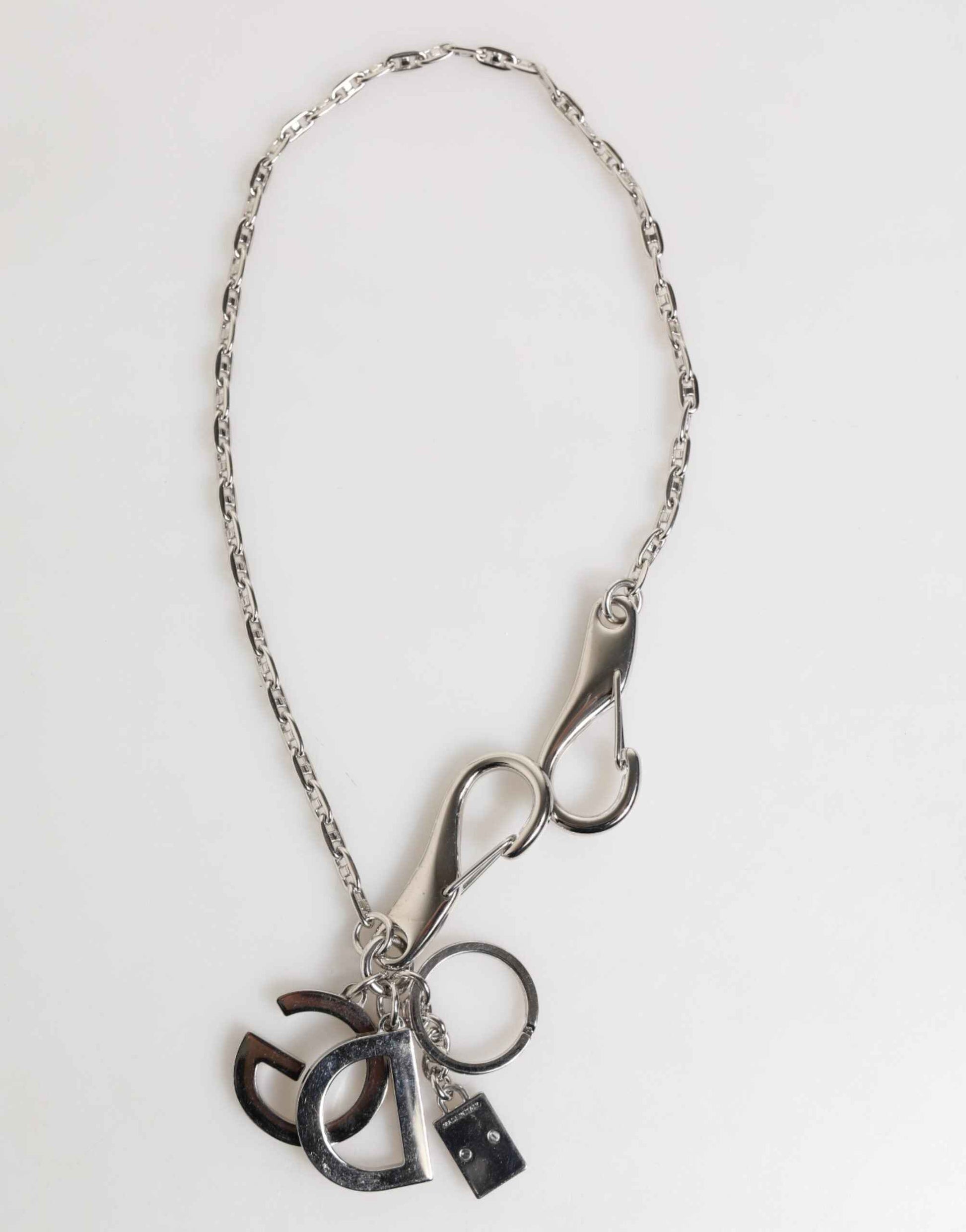 Dolce & Gabbana Silver DG Logo Key Holder Keychain Bag Charm Keyring by Dolce & Gabbana
