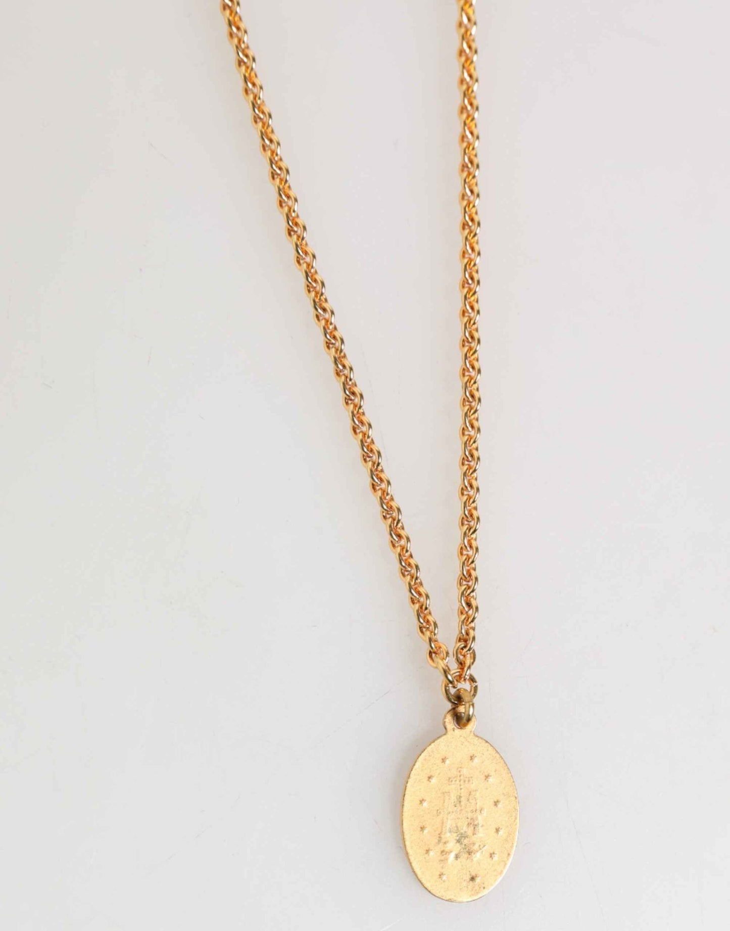 Dolce & Gabbana Gold Medallion Metal Chain Charm Men Pendant Necklace by Dolce & Gabbana