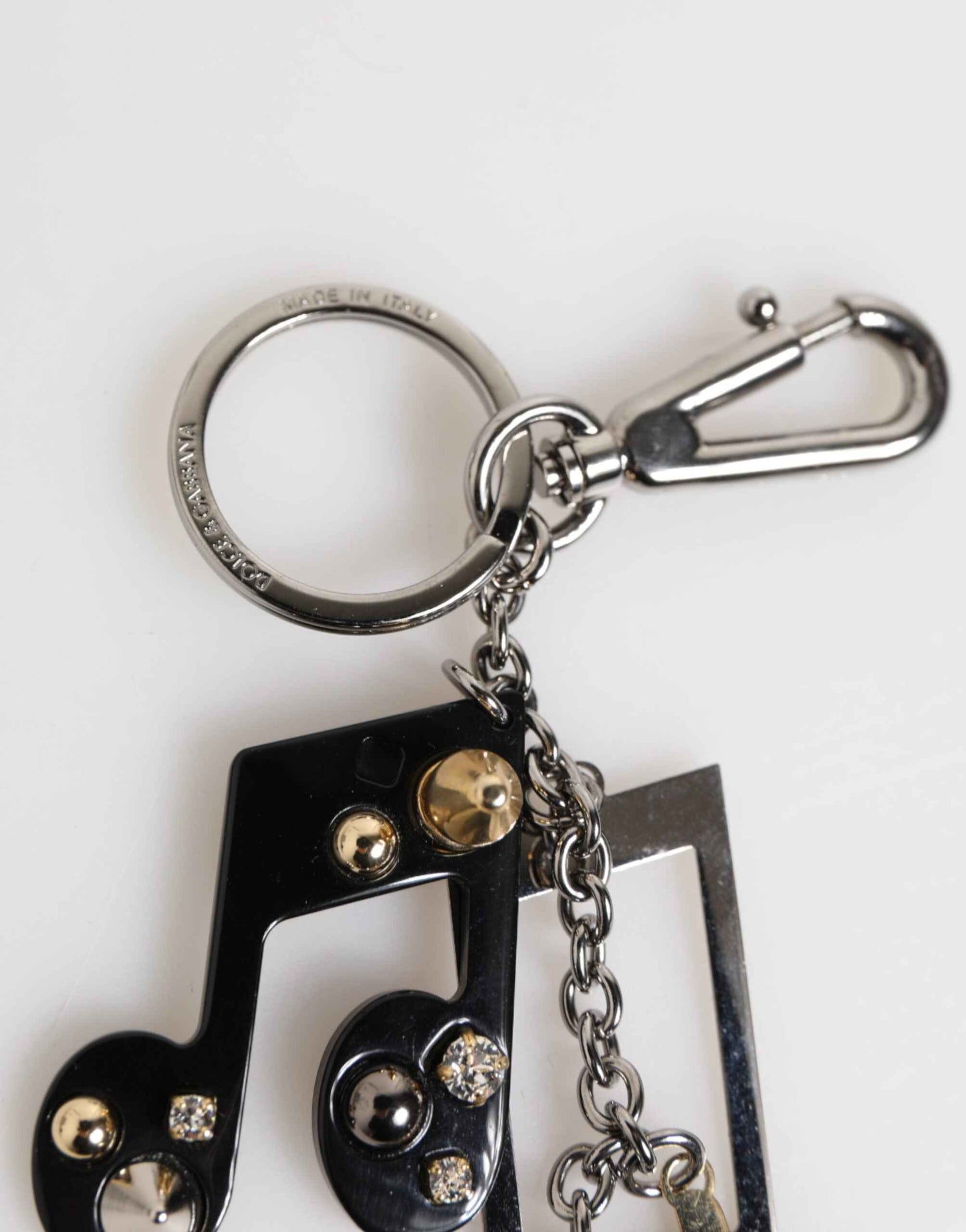 Dolce & Gabbana Silver Musical Note Key Holder Keychain Bag Charm Keyring by Dolce & Gabbana