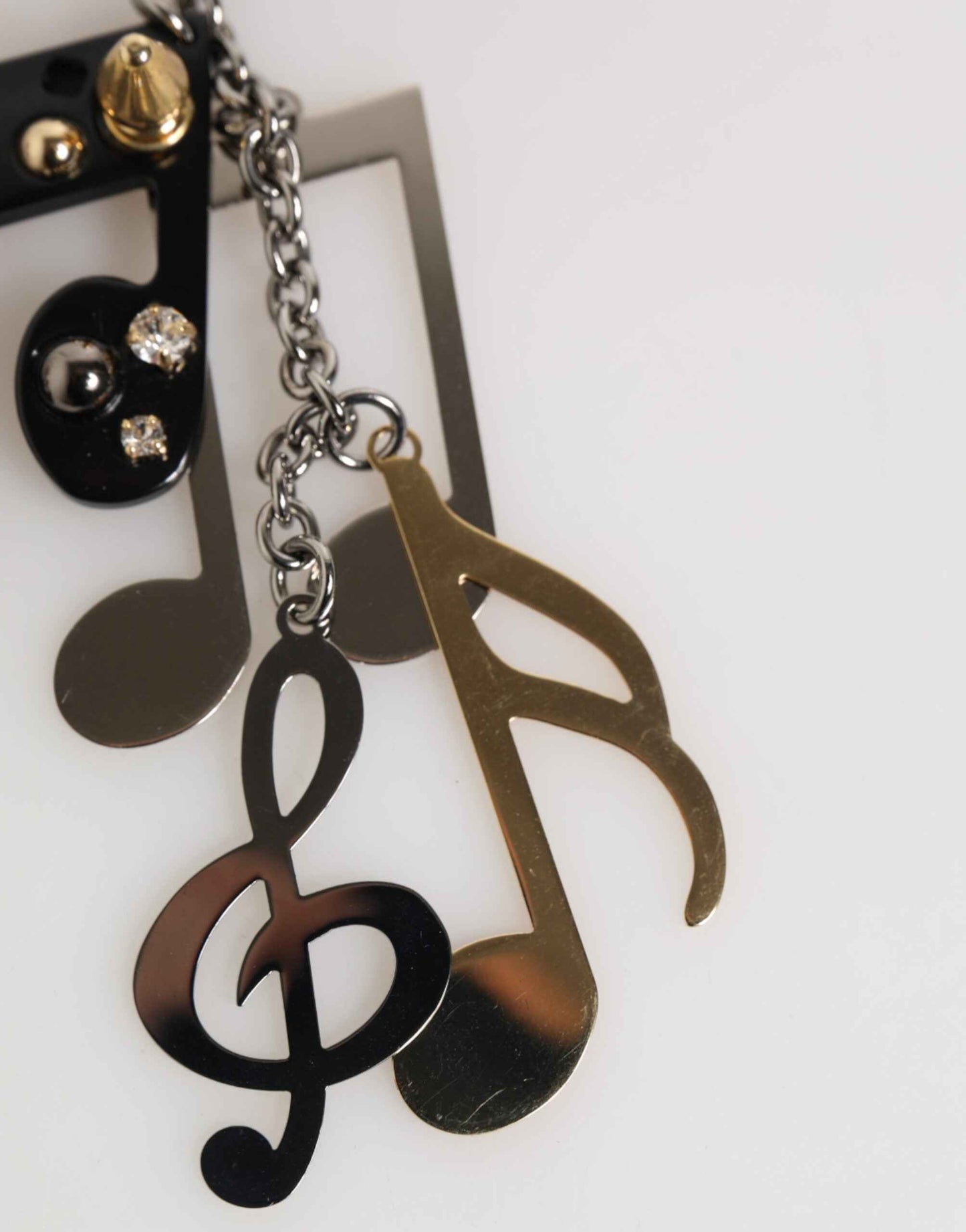 Dolce & Gabbana Silver Musical Note Key Holder Keychain Bag Charm Keyring by Dolce & Gabbana