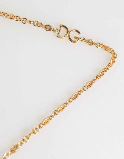 Dolce & Gabbana Lapel Pin Cross Logo Gold Chain Mens Accessories Brooch