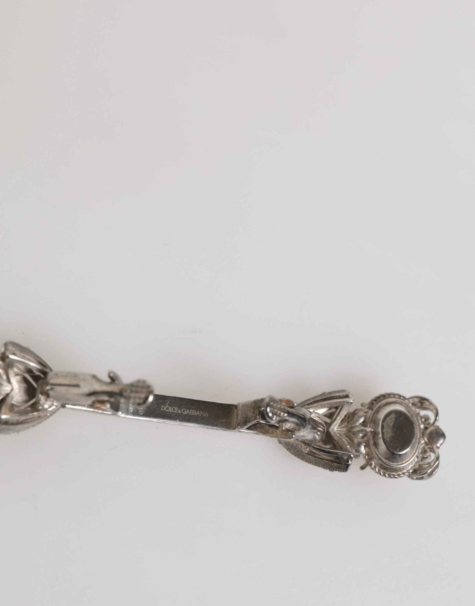 Dolce & Gabbana Lapel Pin 925 Sterling Silver Crystals Accessory Brooch