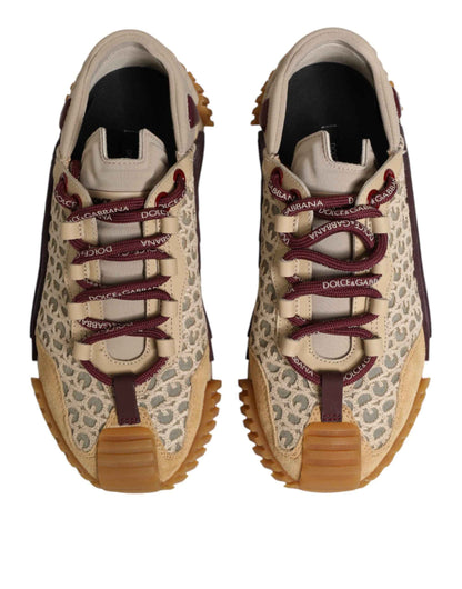 Dolce & Gabbana Beige Neoprene DG Logo NS1 Lace Sneakers Shoes by Dolce & Gabbana