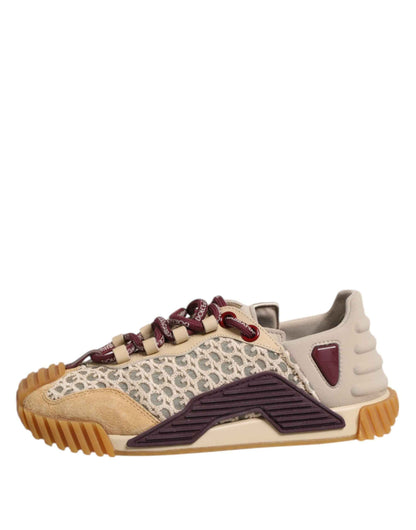 Dolce & Gabbana Beige Neoprene DG Logo NS1 Lace Sneakers Shoes by Dolce & Gabbana
