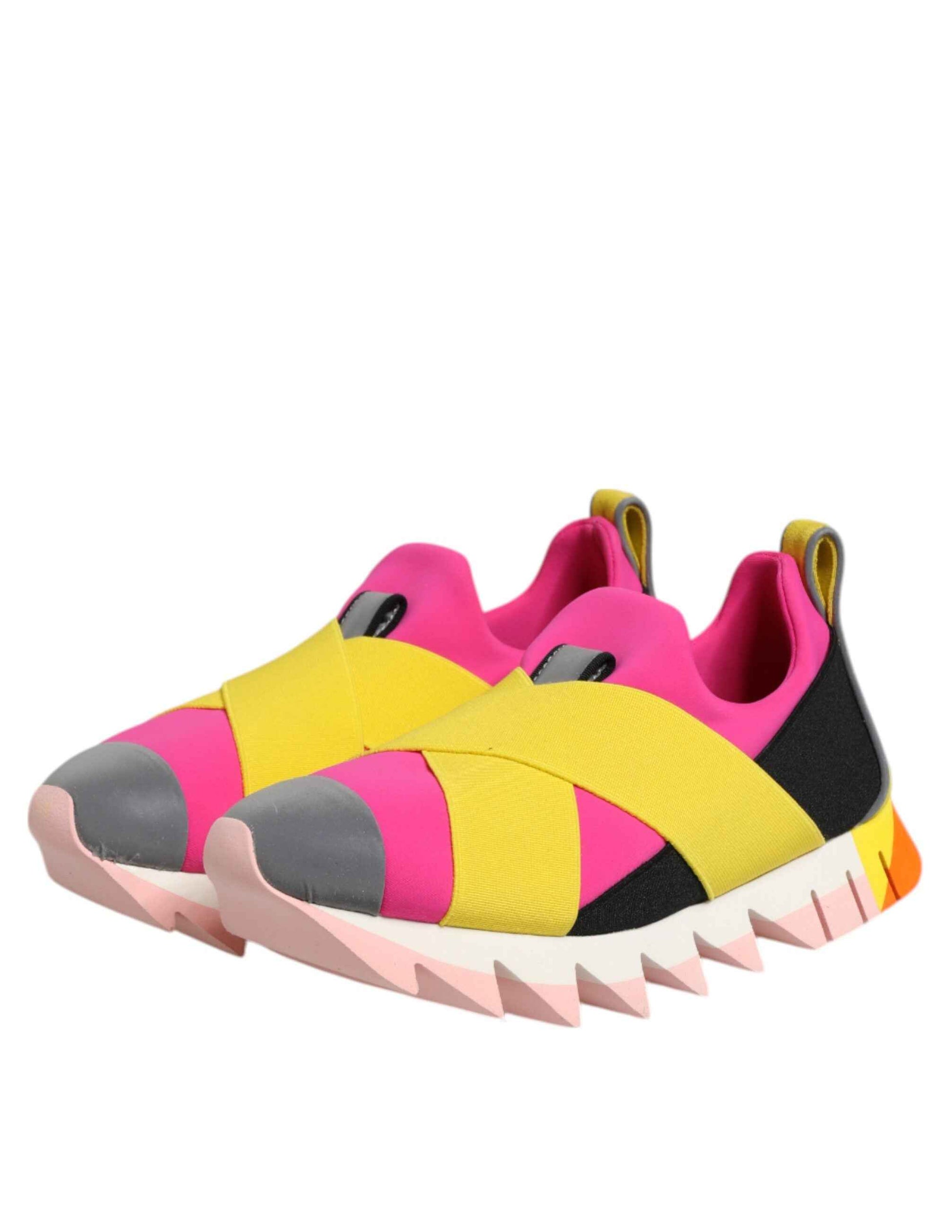 Dolce & Gabbana Multicolor Neoprene Elastic Ibiza Sneakers Shoes by Dolce & Gabbana