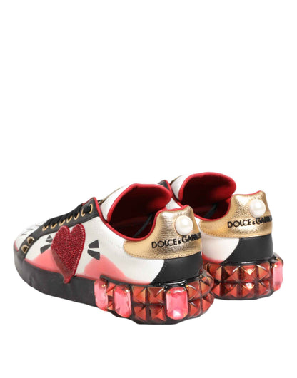 Dolce & Gabbana Multicolor Portofino Low Top Sneakers Shoes by Dolce & Gabbana