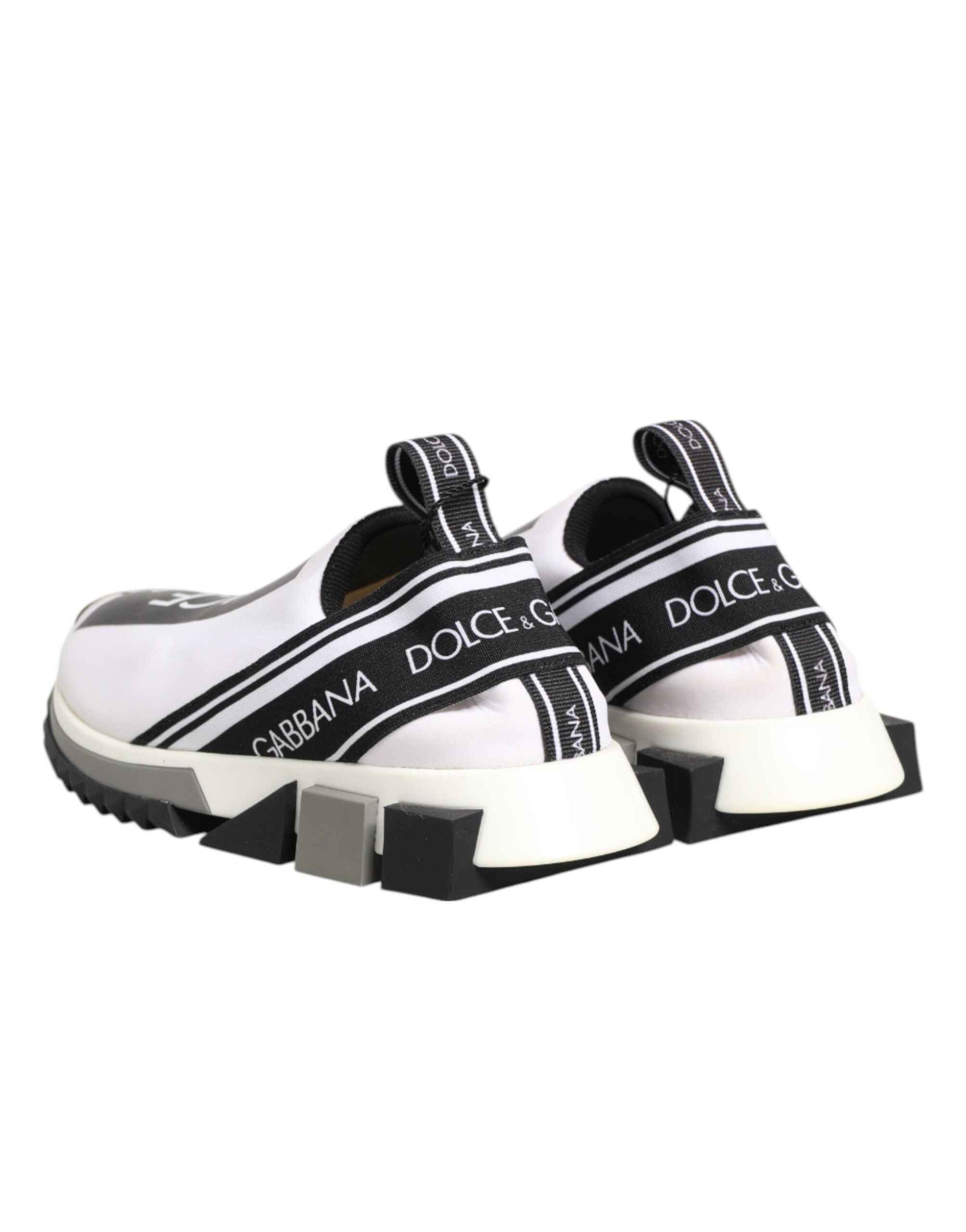 Dolce & Gabbana Black White Slip On Sorrento Sneakers Shoes by Dolce & Gabbana