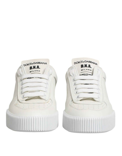Dolce & Gabbana White Miami Leather Low Top Sneakers Shoes by Dolce & Gabbana