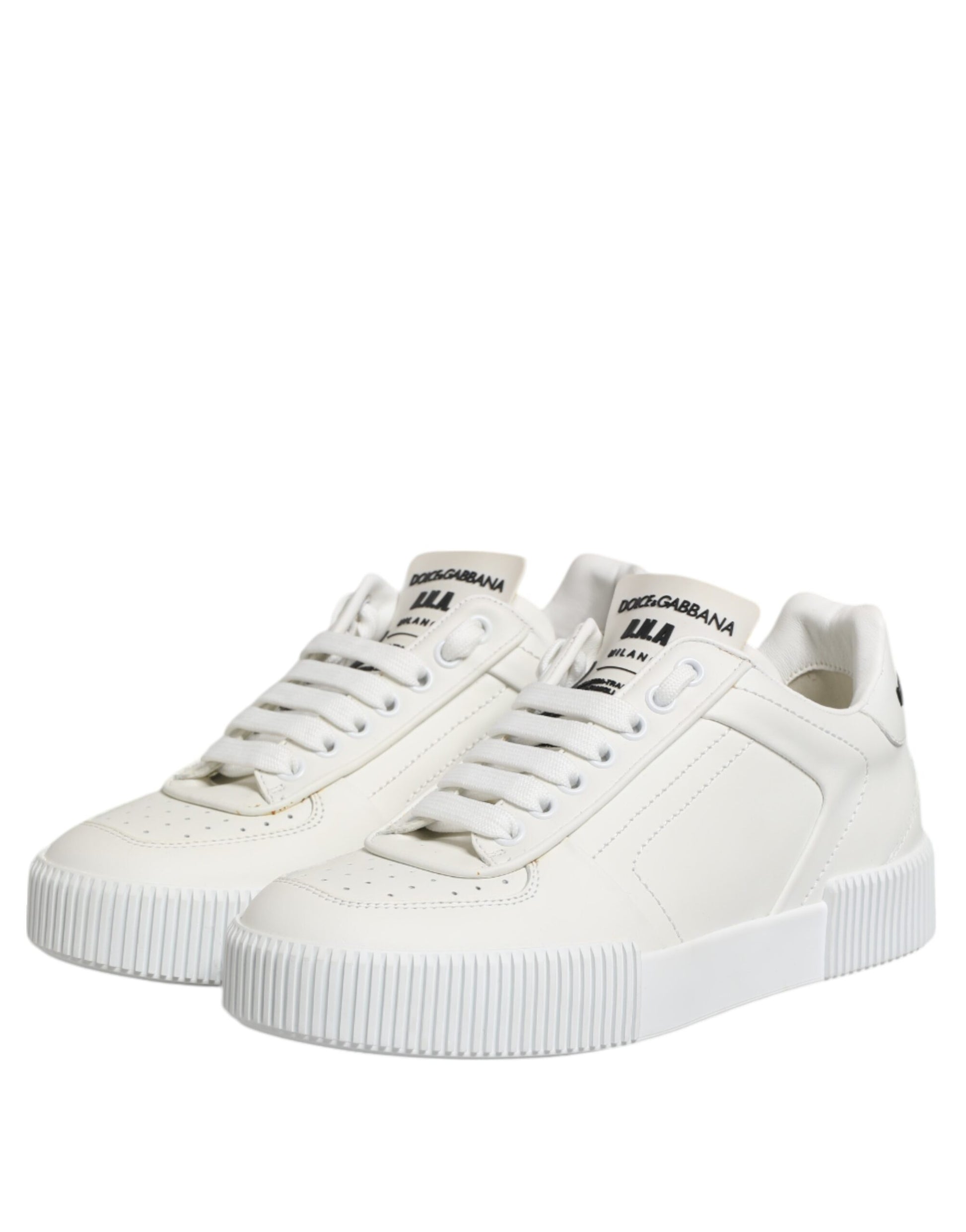 Dolce & Gabbana White Miami Leather Low Top Sneakers Shoes - from Dolce & Gabbana