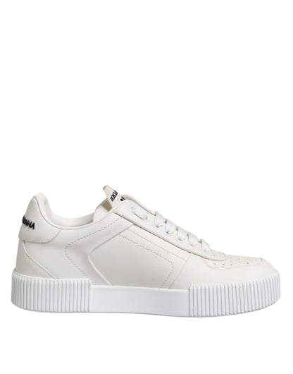 Dolce & Gabbana White Miami Leather Low Top Sneakers Shoes - from Dolce & Gabbana