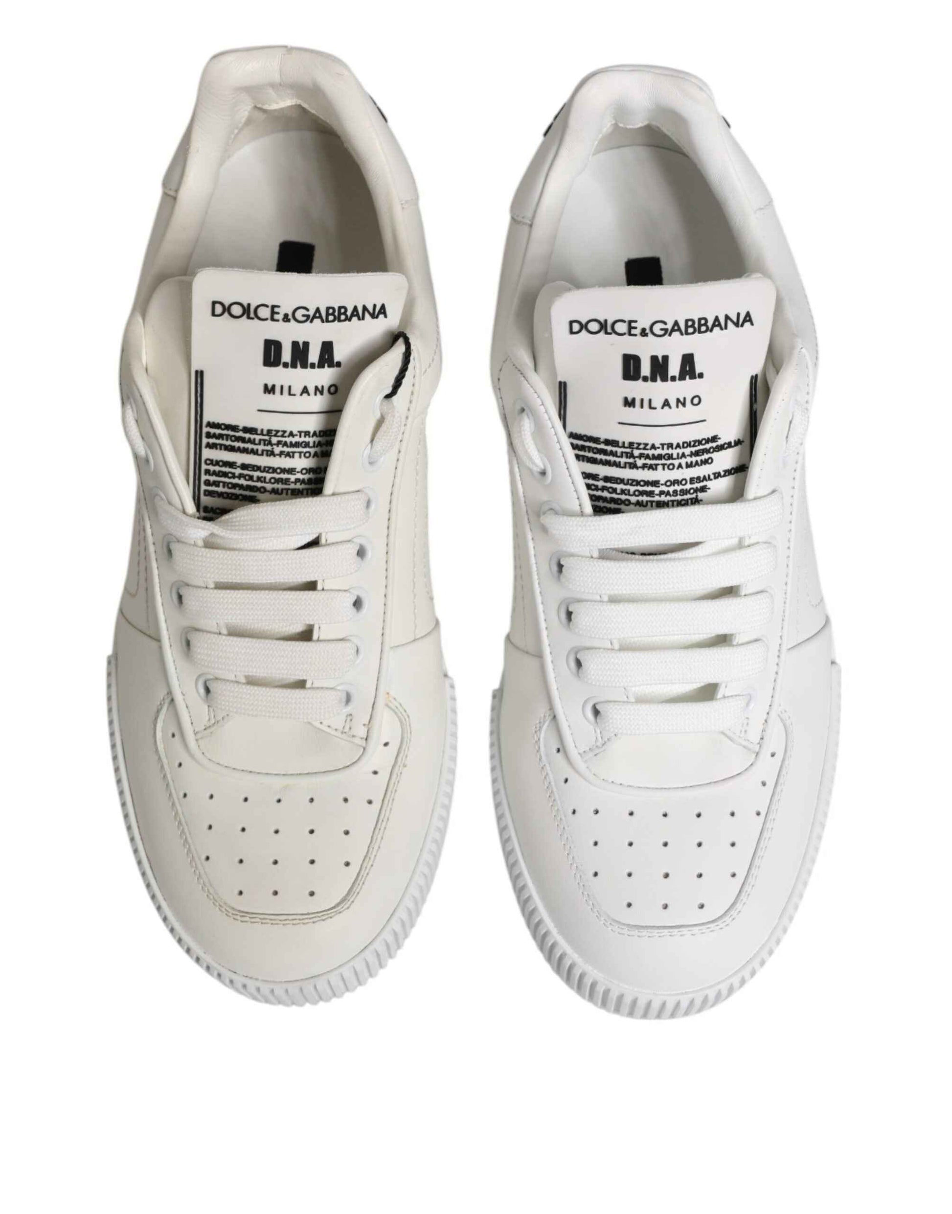 Dolce & Gabbana White Miami Leather Low Top Sneakers Shoes by Dolce & Gabbana