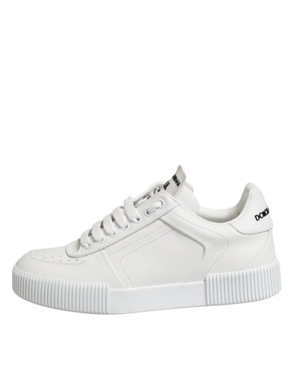 Dolce & Gabbana White Miami Leather Low Top Sneakers Shoes - from Dolce & Gabbana
