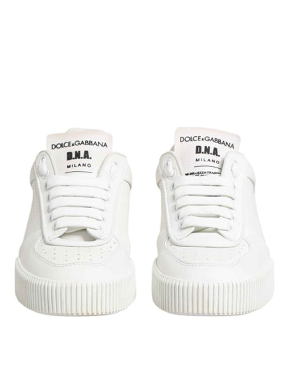 Dolce & Gabbana White Miami Leather Low Top Sneakers Shoes by Dolce & Gabbana