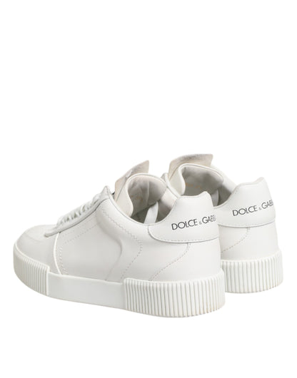 Dolce & Gabbana White Miami Leather Low Top Sneakers Shoes - from Dolce & Gabbana