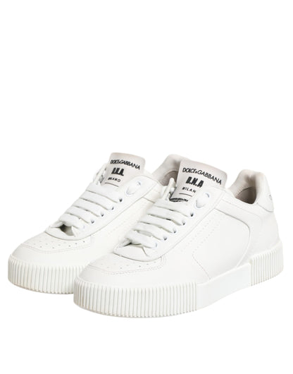 Dolce & Gabbana White Miami Leather Low Top Sneakers Shoes - from Dolce & Gabbana