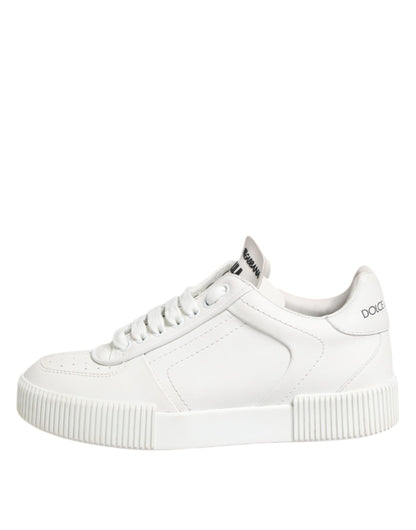 Dolce & Gabbana White Miami Leather Low Top Sneakers Shoes - from Dolce & Gabbana