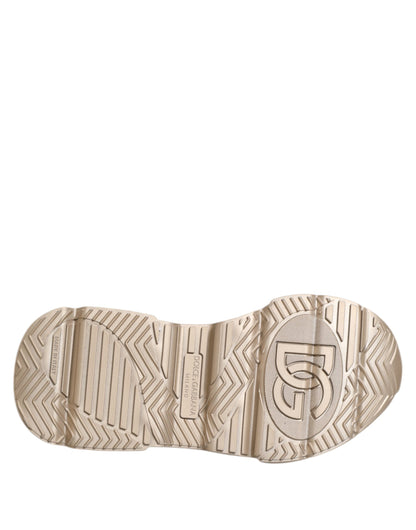 Dolce &amp; Gabbana Gold Leather Daymaster Women Sneaker Shoes