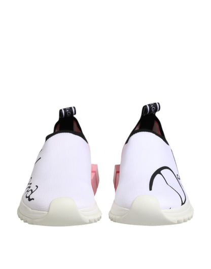 Dolce & Gabbana White Pink Low Top Sorrento Sneakers Shoes - from Dolce & Gabbana