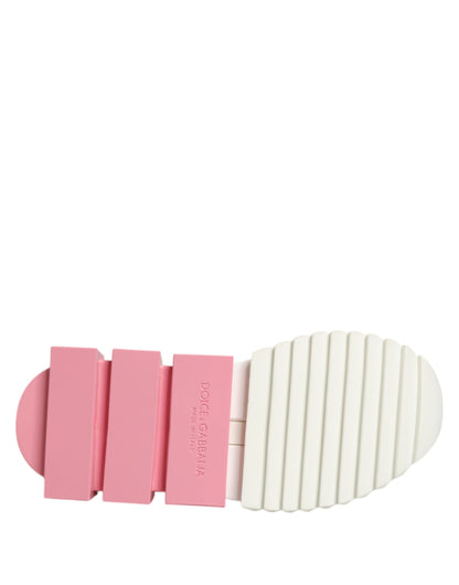 Dolce & Gabbana White Pink Low Top Sorrento Sneakers Shoes - from Dolce & Gabbana