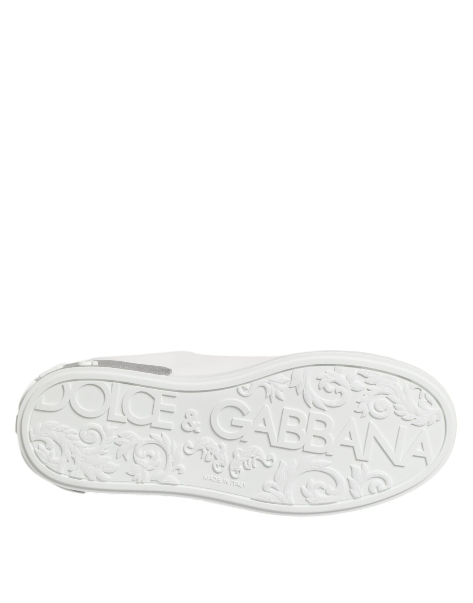 Dolce & Gabbana White Purple Leather Low Top Sneakers Shoes - from Dolce & Gabbana