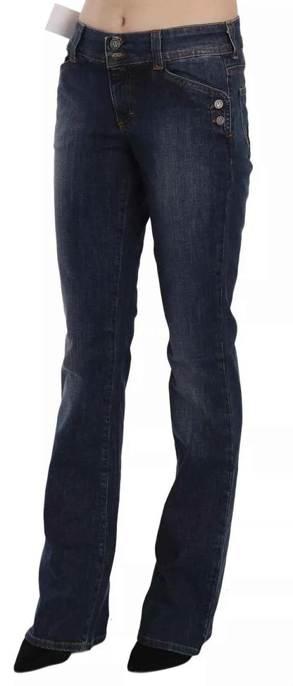 John Galliano Blue Washed Mid Waist Flared Denim Casual Pants Jeans by John Galliano
