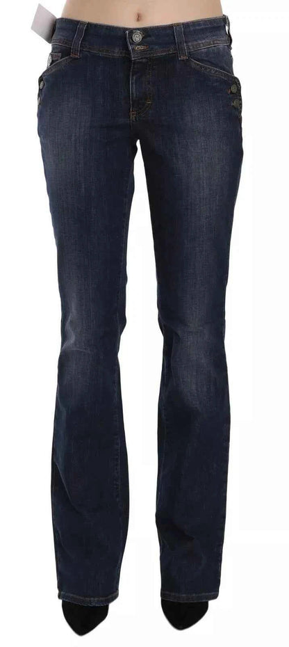 John Galliano Blue Washed Mid Waist Flared Denim Casual Pants Jeans by John Galliano