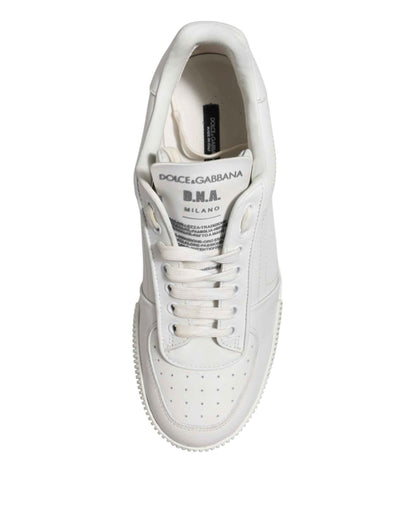 Dolce & Gabbana White Miami Leather Low Top Sneakers Men Shoes by Dolce & Gabbana