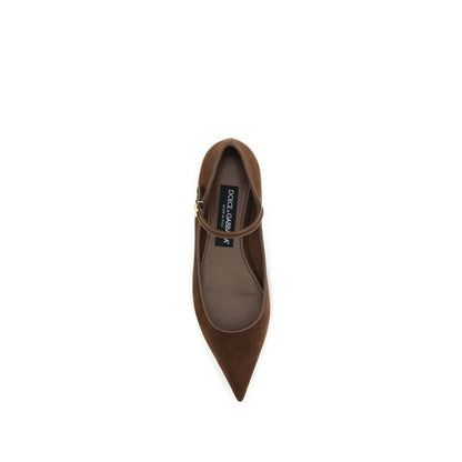 Dolce &amp; Gabbana Suede and nappa leather Ballerinas
