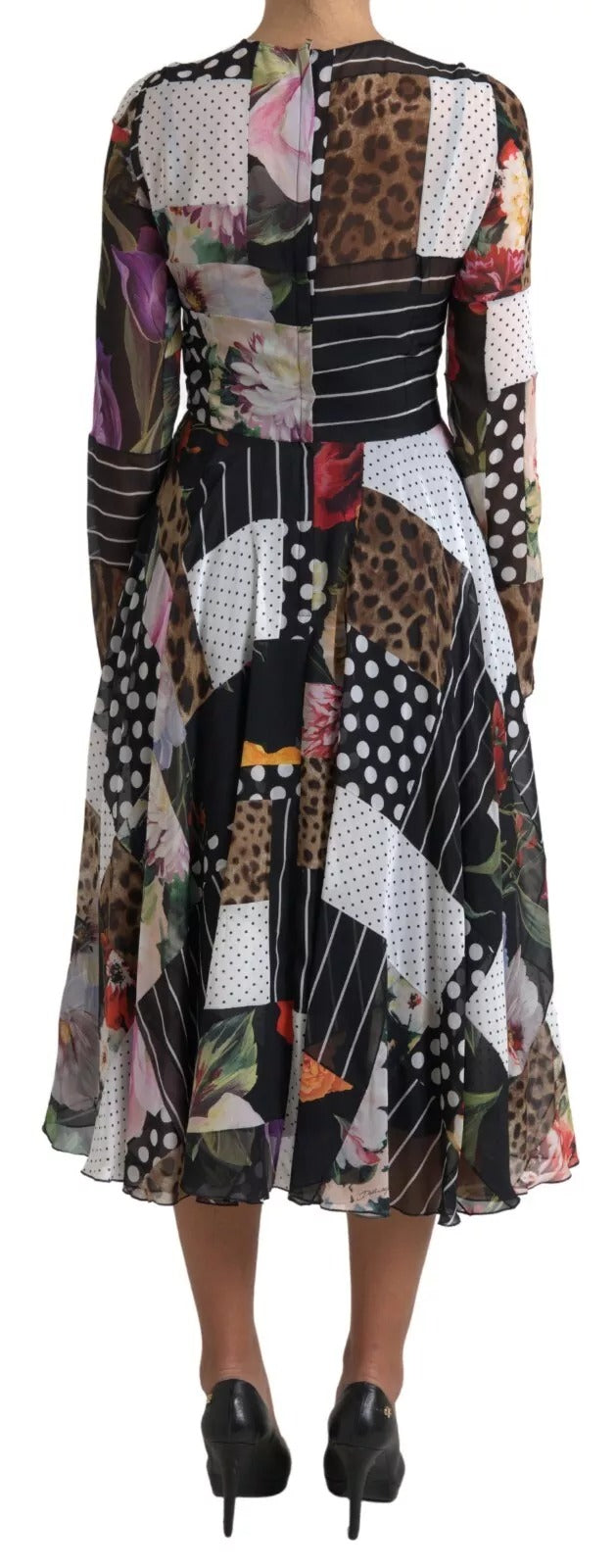 Dolce &amp; Gabbana Multicolor Patchwork Floral Leopard Dress