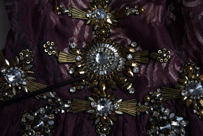 Dolce & Gabbana Purple Viscose Crystal A-Line Gown Dress - from Dolce & Gabbana