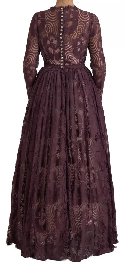Dolce & Gabbana Purple Viscose Crystal A-Line Gown Dress - from Dolce & Gabbana