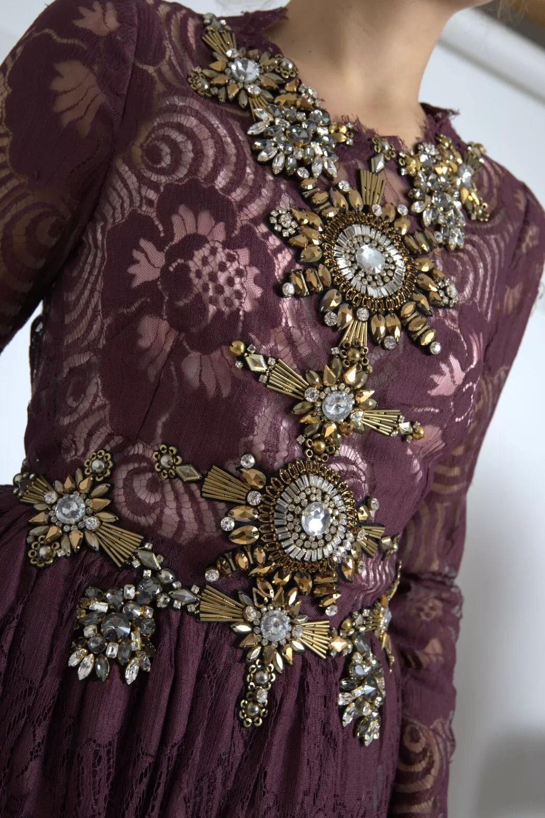 Dolce & Gabbana Purple Viscose Crystal A-Line Gown Dress - from Dolce & Gabbana