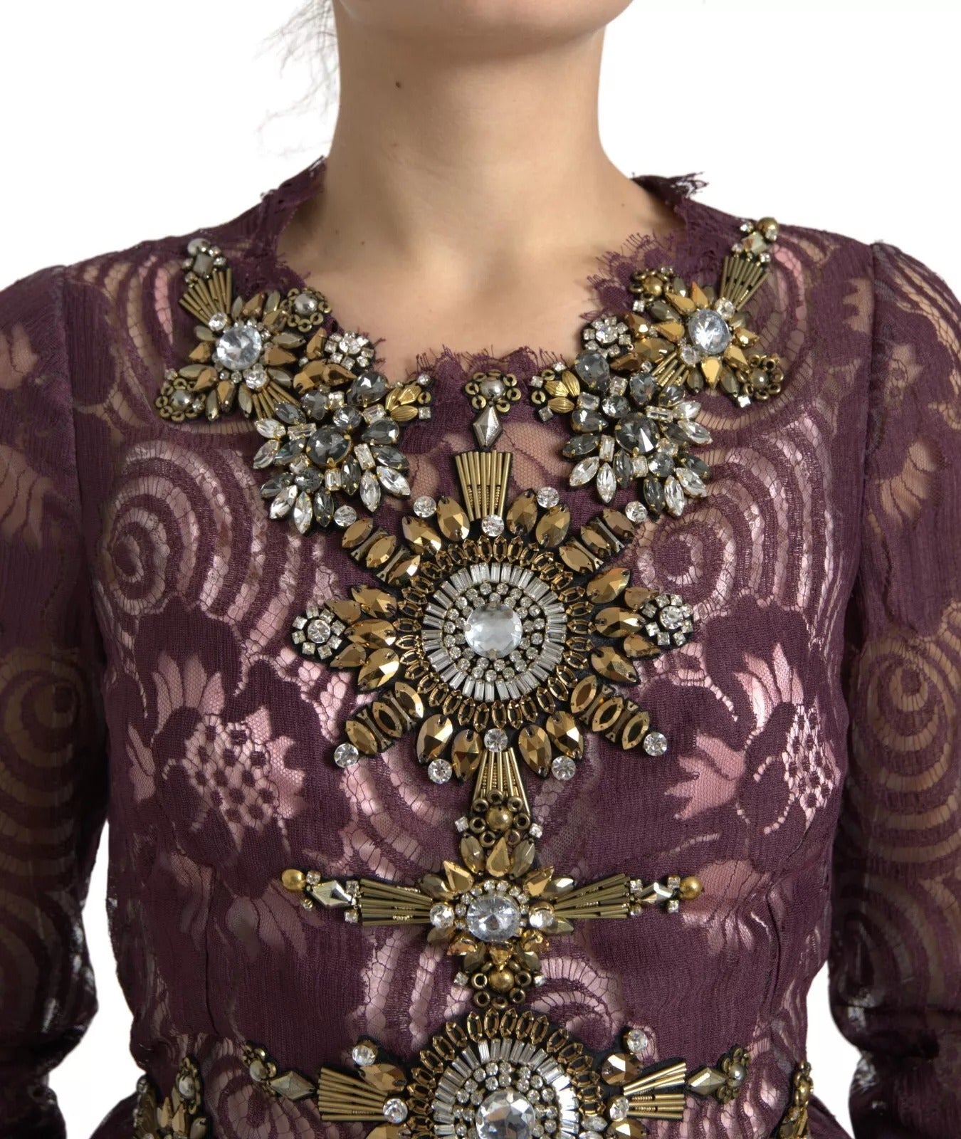 Dolce & Gabbana Purple Viscose Crystal A-Line Gown Dress - from Dolce & Gabbana