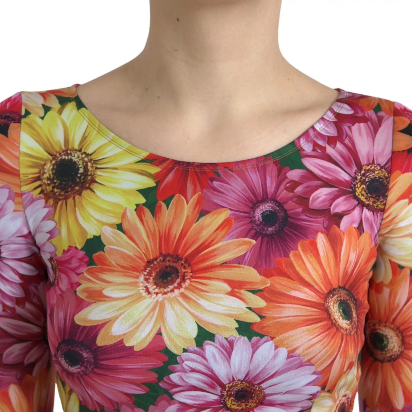 Dolce &amp; Gabbana Multicolor Floral Print Sheath Mini Dress