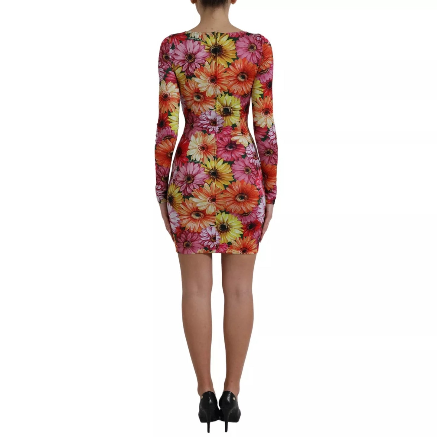 Dolce &amp; Gabbana Multicolor Floral Print Sheath Mini Dress