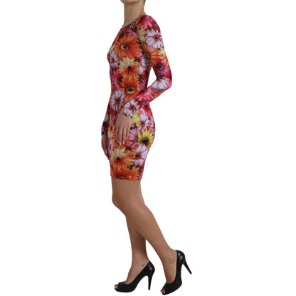 Dolce &amp; Gabbana Multicolor Floral Print Sheath Mini Dress